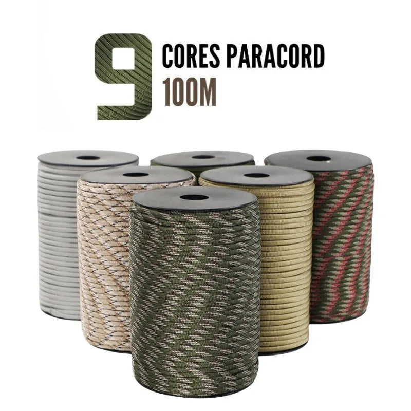 100M 550 Military Standard 9-Core Paracord Rope